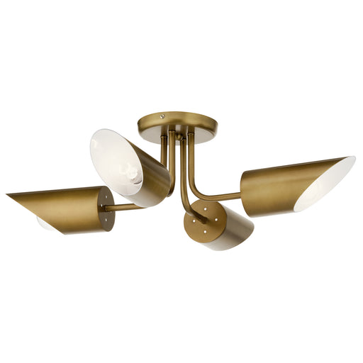 Kichler - 52164NBR - Four Light Semi Flush Mount - Trentino - Natural Brass