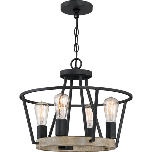 Quoizel - BRT2817GK - Four Light Pendant - Brockton - Grey Ash