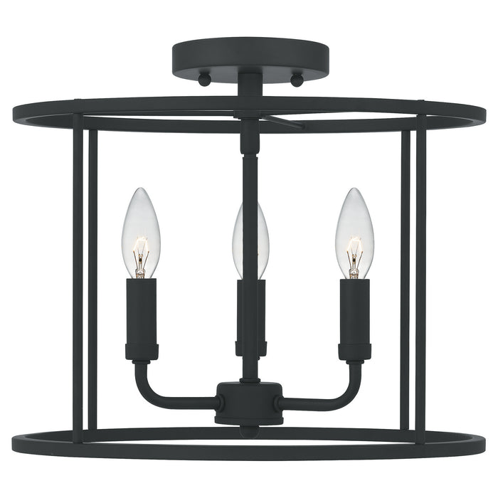 Quoizel - ABR1714MBK - Three Light Semi Flush Mount - Abner - Matte Black