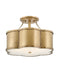 Hinkley - 4444HB - Three Light Semi-Flush Mount - Chance - Heritage Brass