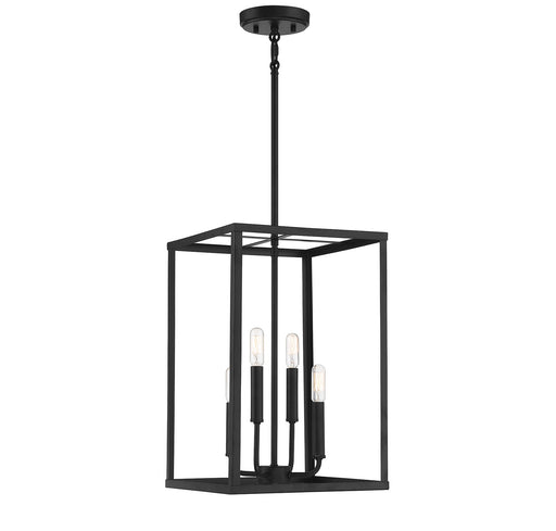 Meridian - M30008MBK - Four Light Pendant - Matte Black