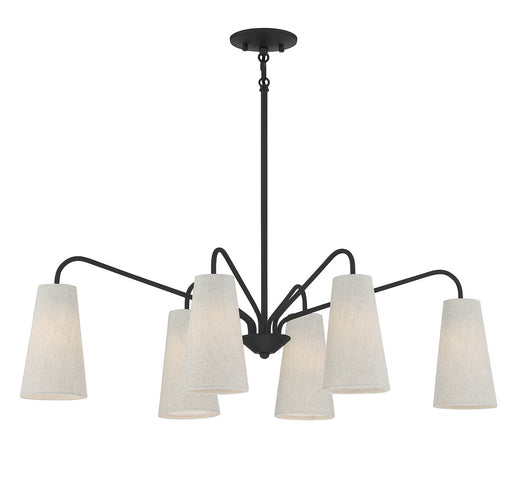 Savoy House - 1-1785-6-89 - Six Light Linear Chandelier - Edgewood - Matte Black