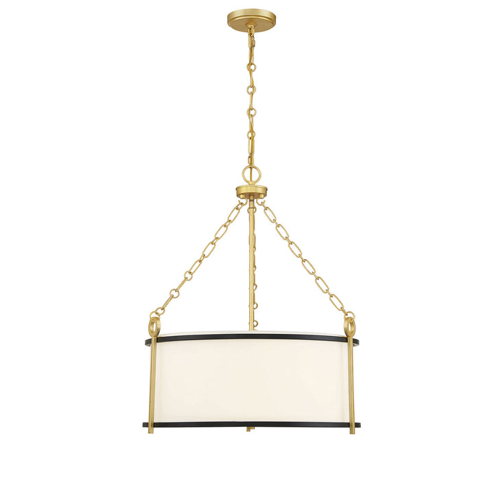 Savoy House - 7-1920-3-261 - Three Light Pendant - Kian - Matte Black with True Gold