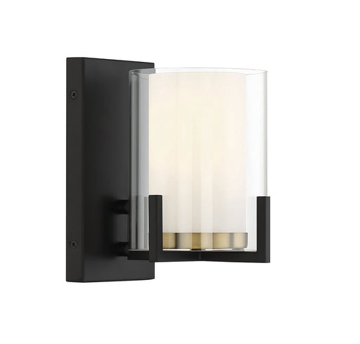 Savoy House - 9-1977-1-143 - One Light Wall Sconce - Eaton - Matte Black with Warm Brass