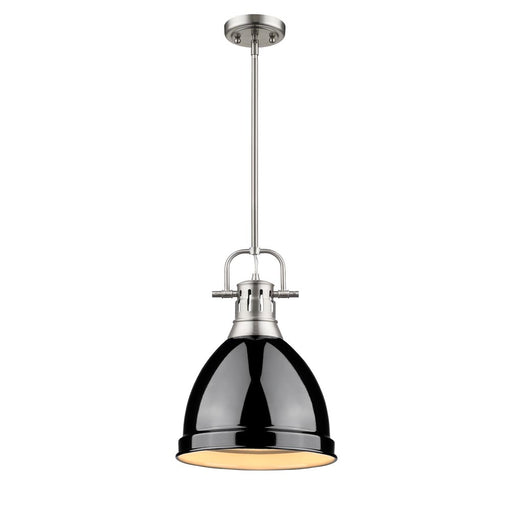 Golden - 3604-S PW-BK - One Light Pendant - Duncan - Pewter