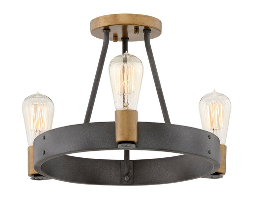 Hinkley - 4263DZ - Three Light Foyer Pendant - Silas - Aged Zinc