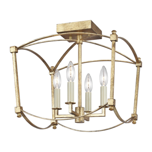 Generation Lighting - SF350ADB - Four Light Semi-Flush Mount - Thayer - Antique Gild