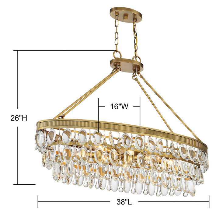 Savoy House - 1-8702-8-322 - Eight Light Linear Chandelier - Windham - Warm Brass