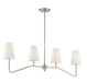 Meridian - M10078BN - Four Light Chandelier - Mchan - Brushed Nickel