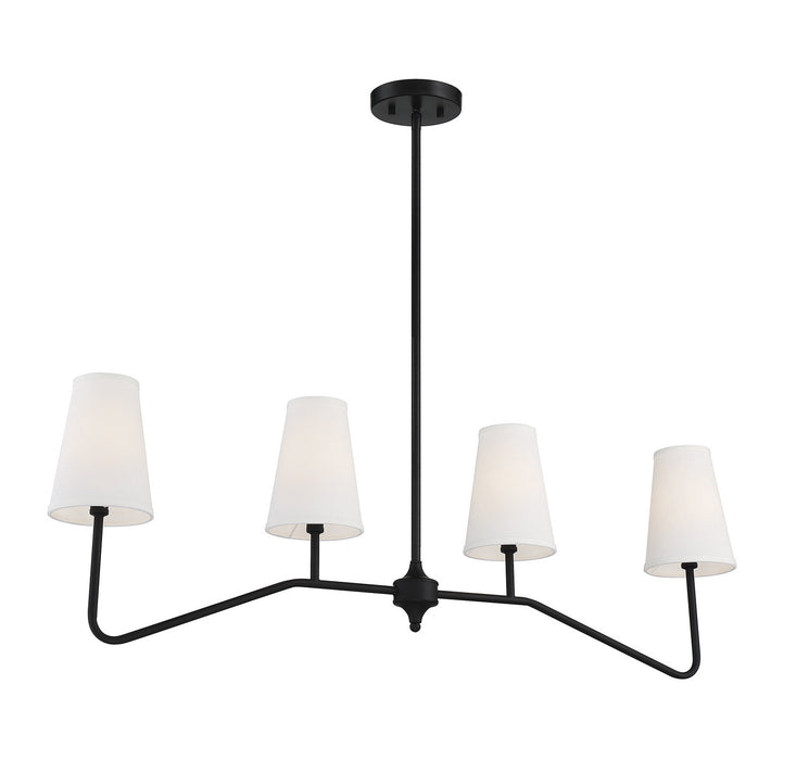 Meridian - M10078MBK - Four Light Linear Chandelier - Matte Black