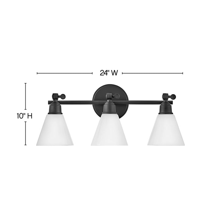 Hinkley - 51183BK - Three Light Vanity - Arti - Black