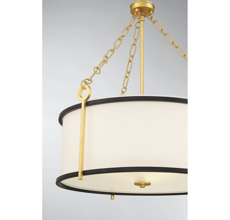 Savoy House - 7-1920-3-261 - Three Light Pendant - Kian - Matte Black with True Gold