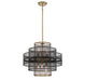 Savoy House - 7-1927-6-143 - Six Light Pendant - Kelvin - Matte Black with Warm Brass