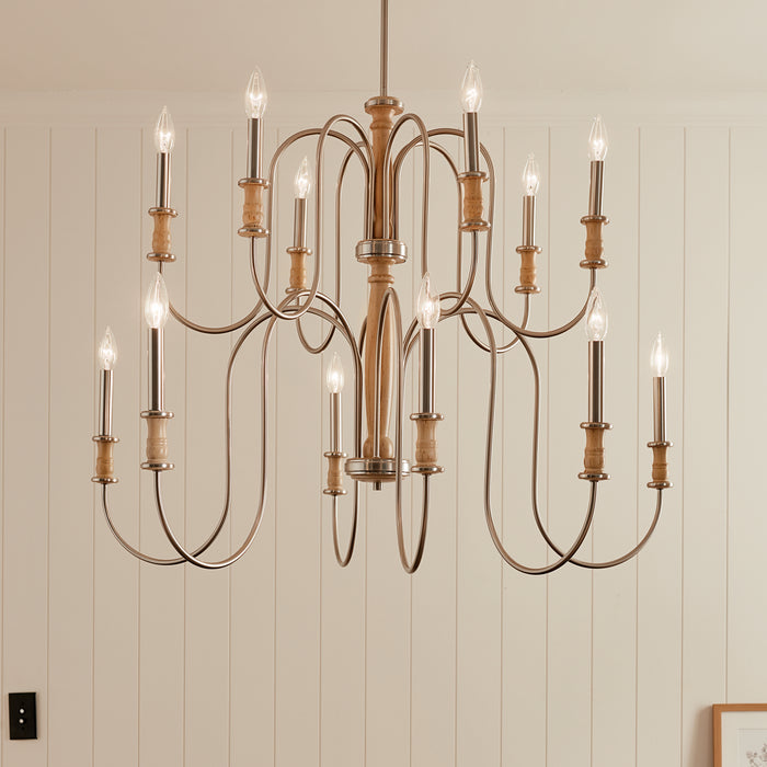 Kichler - 52472NI - 12 Light Chandelier - Karthe - Brushed Nickel