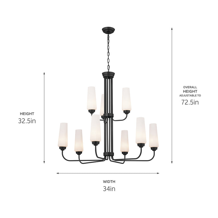 Kichler - 52482BK - Nine Light Chandelier - Truby - Black