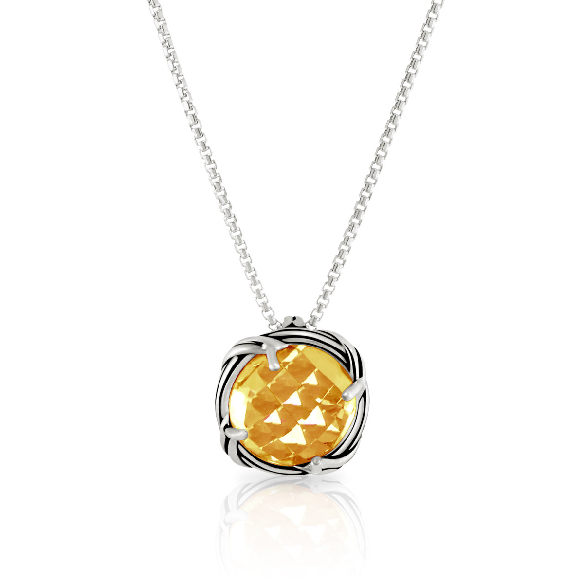 citrine sterling silver necklace