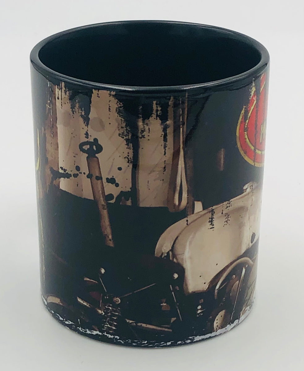 Retro Moto Guzzi Owner Keramiktasse mit Einbrennlackiert Untersetzer 