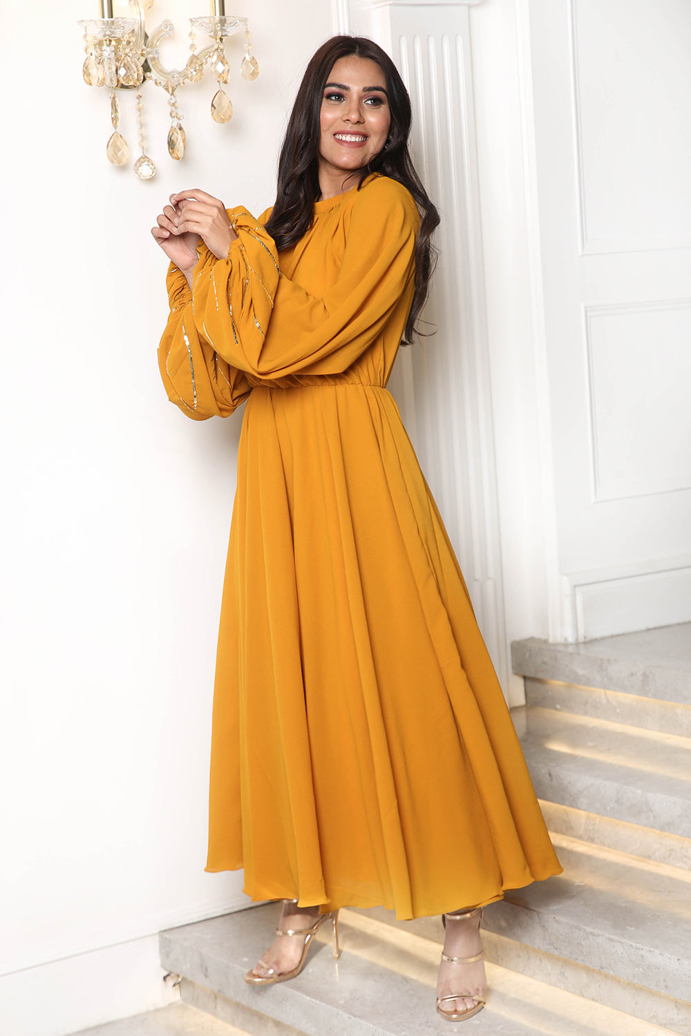 House Party Mustard Midi Dress – SwishBoss