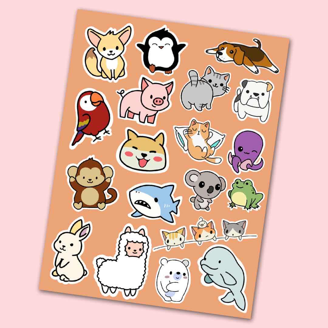 Animals Mini Stickers Sheet - Buy best quality stickers, sticker Sheets and  laptop skins only at  | StickItUp