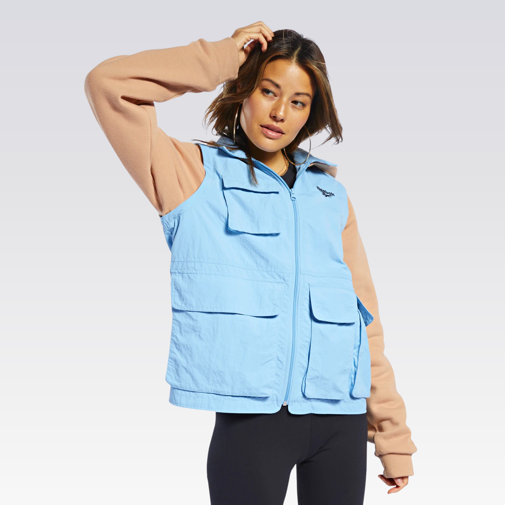 Reebok Hadid Women's Convertible Vest Jacket in Sheer Blue Fiel – Exchange