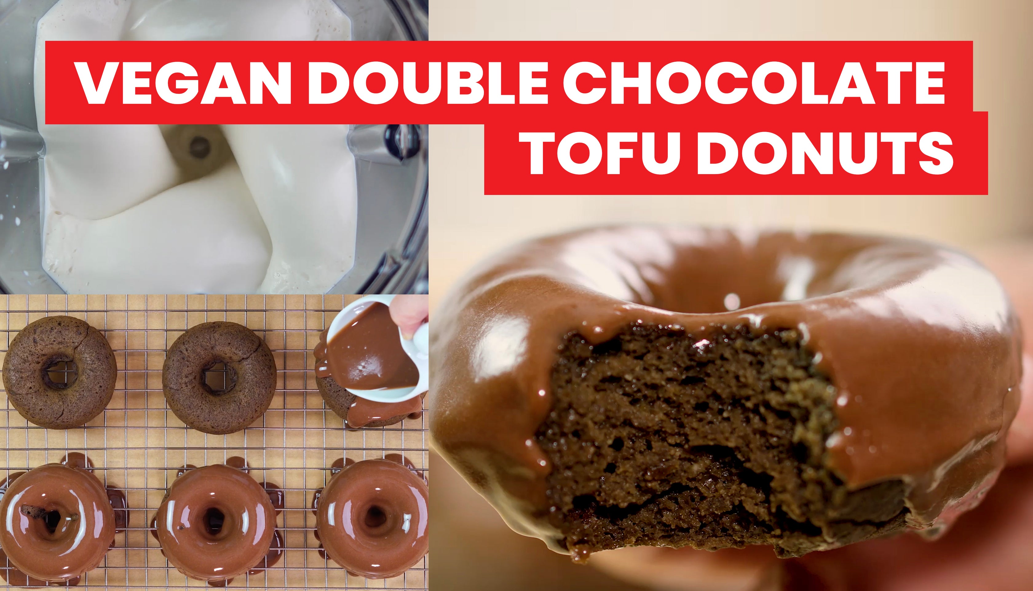 Vegan double chocolate tofu donuts