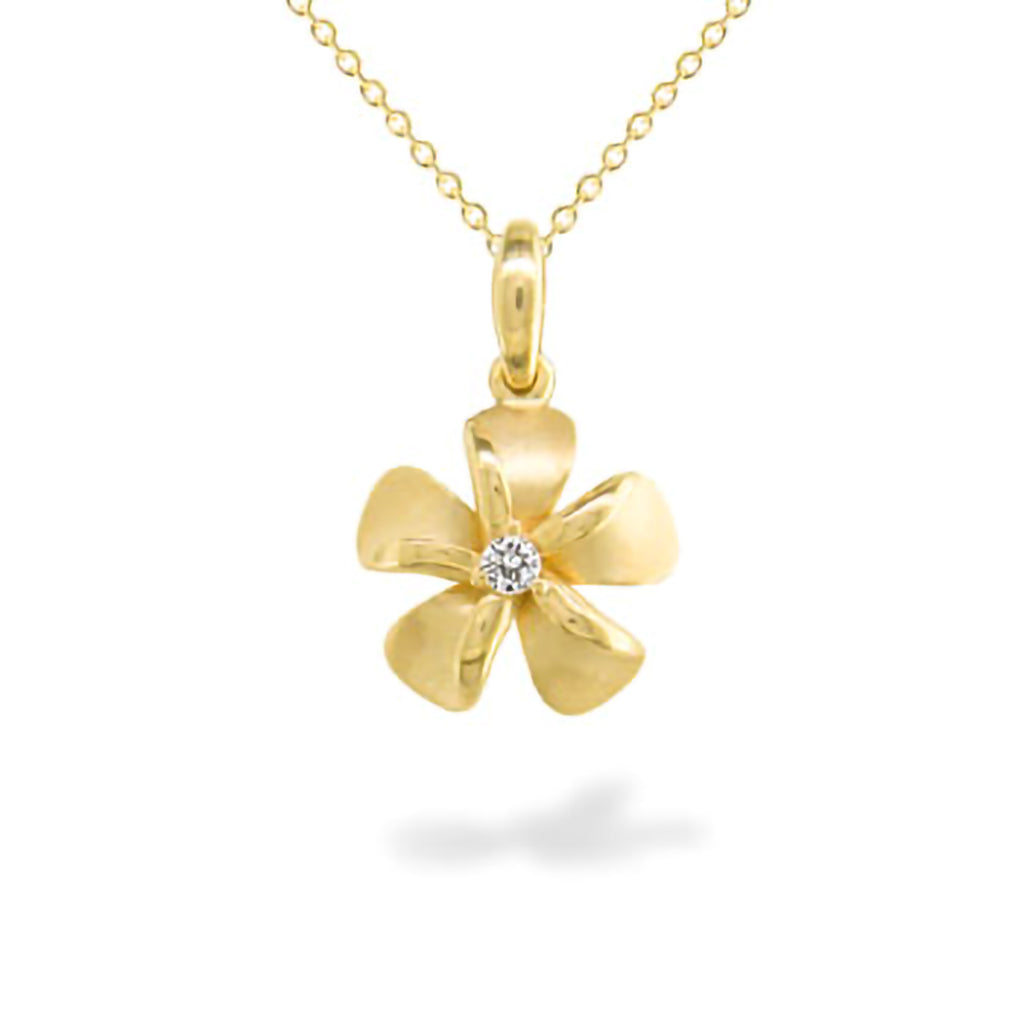 plumeria gold pendant