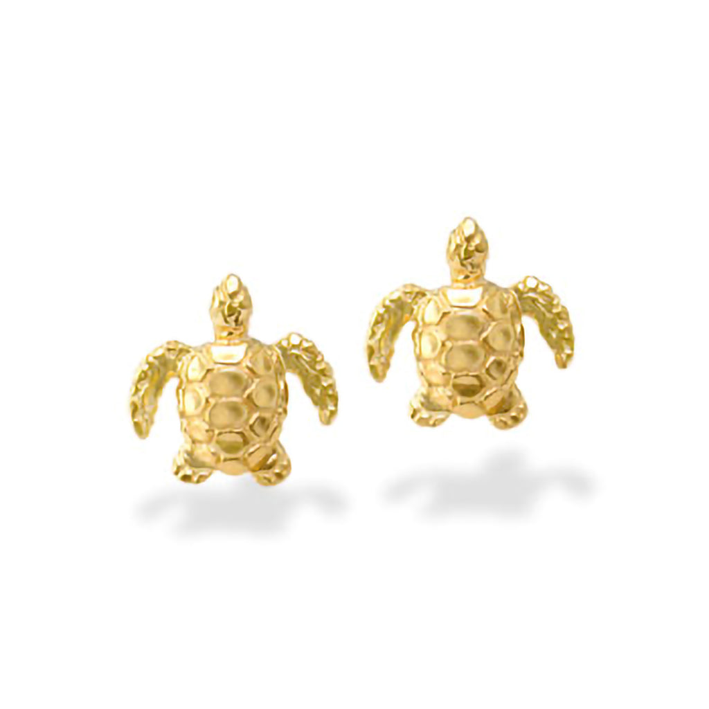 14kt Yellow Gold Turtle Post Earrings