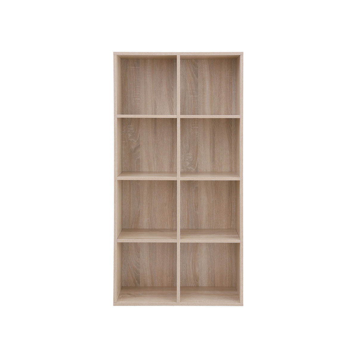 VASAGLE Regal mit 8 Fächern eichefarbe LBC24NL Zuhause als Dekoregal für Büro freistehende Schrank Bücherregal aus Holz 
