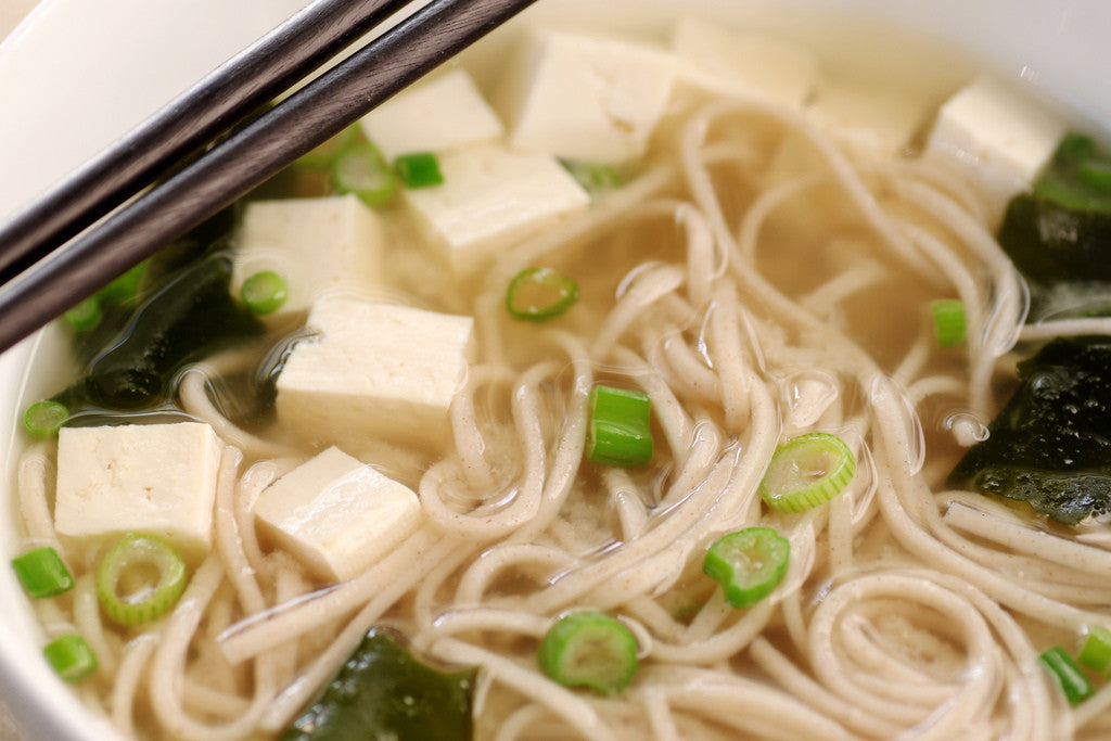 Japanese Miso Soup with Soba Noodles