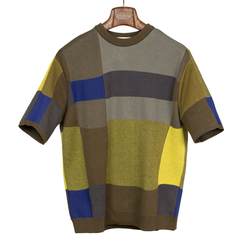 Stephan Schneider Motorhome knit t-shirt in Lego brown yellow and