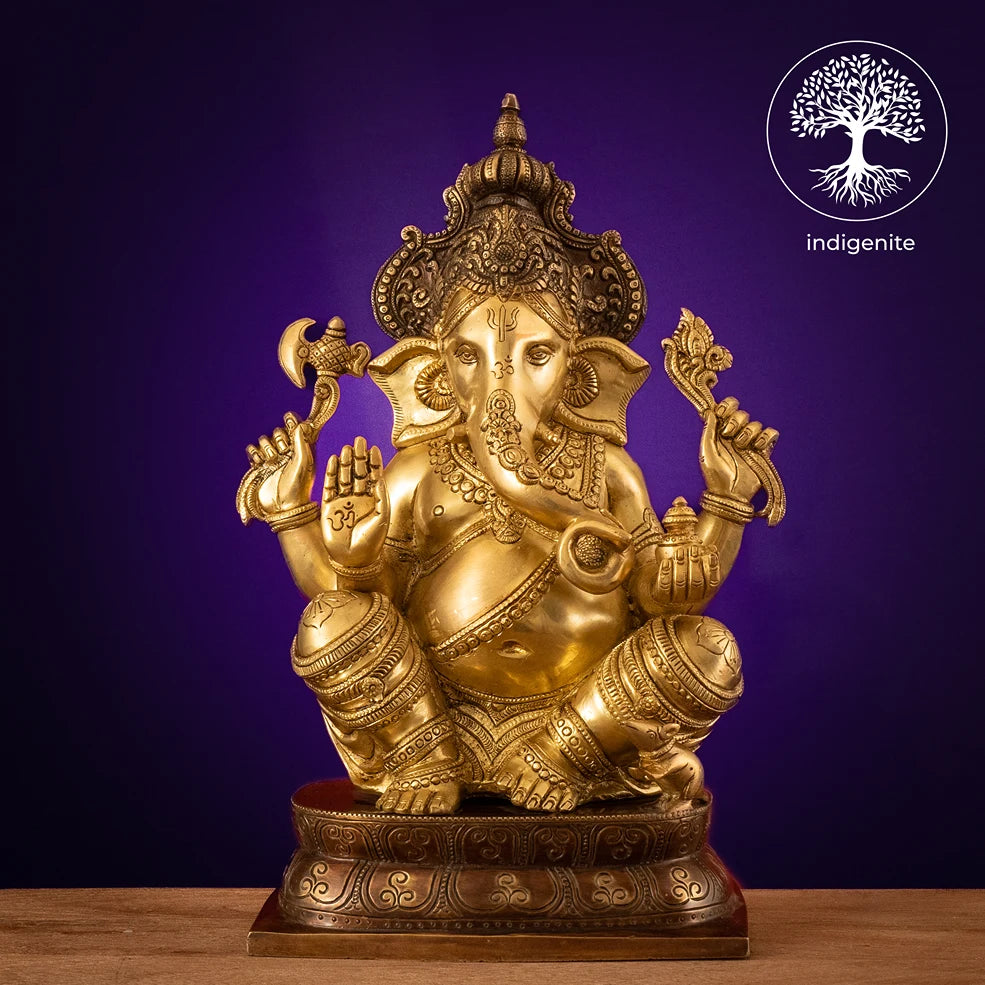 Buy Lord Ganesh Idol | Brass Statue | Indigenite
