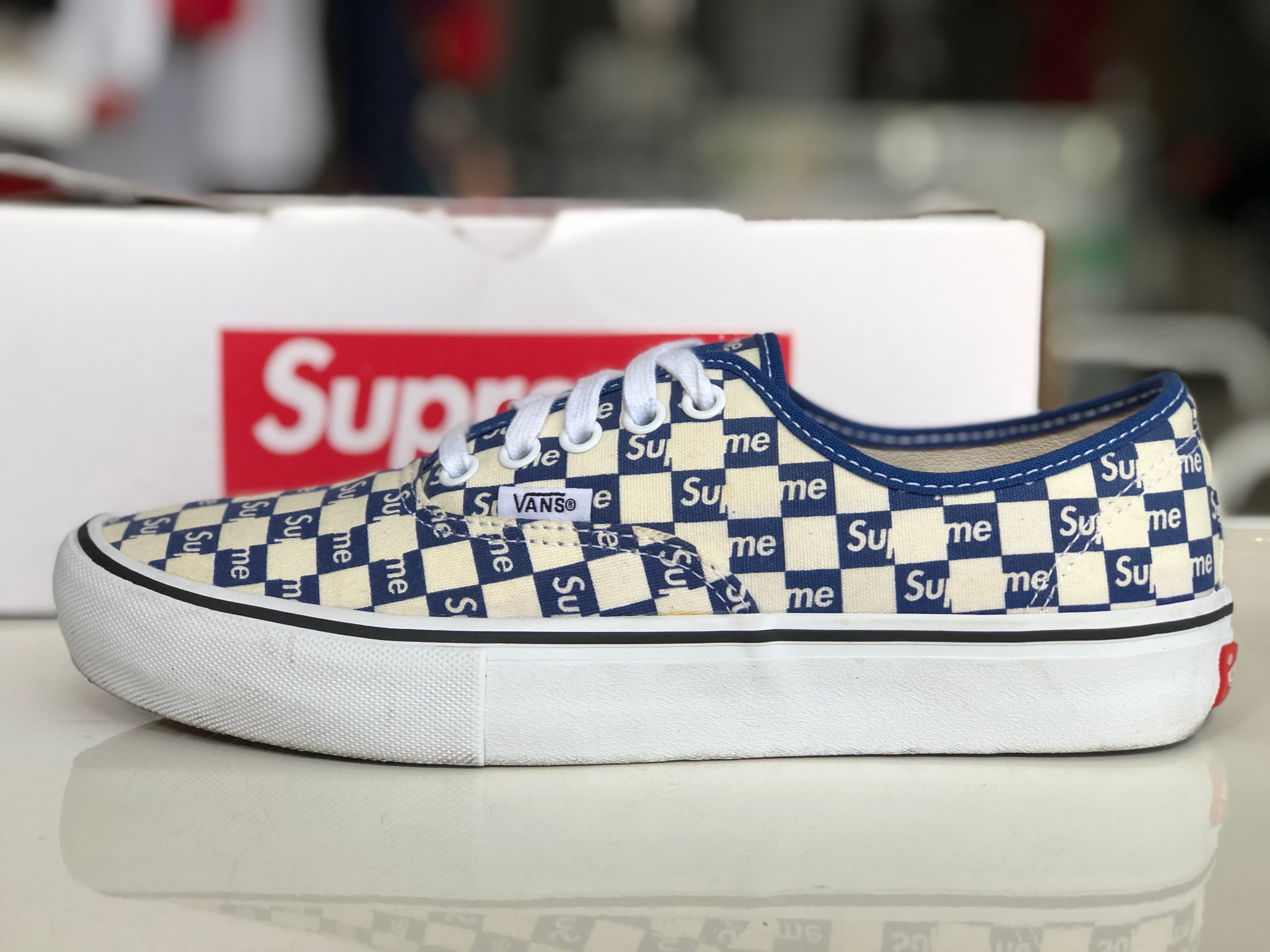 Supreme Vans Checkers Box Logo Authentic Pro Checkered Red VN000Q0DJLY size  9 887682813520
