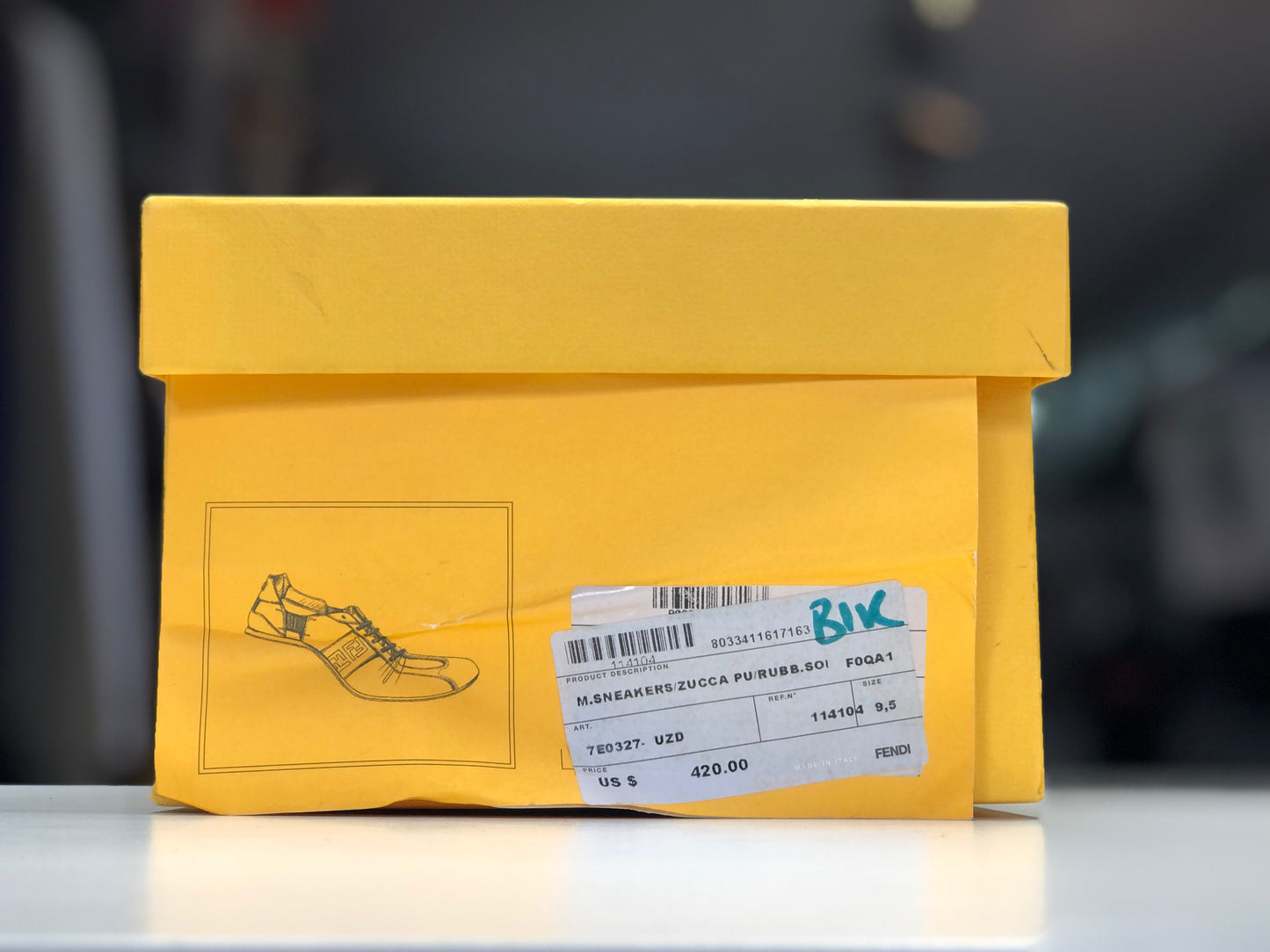 Fendi Zucca Black Sneaker size 9.5