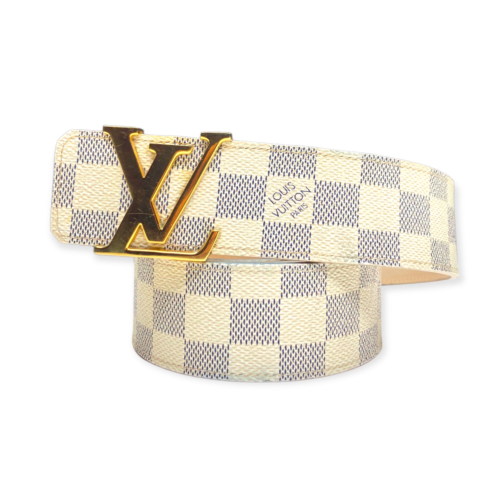 Louis Vuitton Louis Vuitton Ceinture LV Paris White Damier Azur