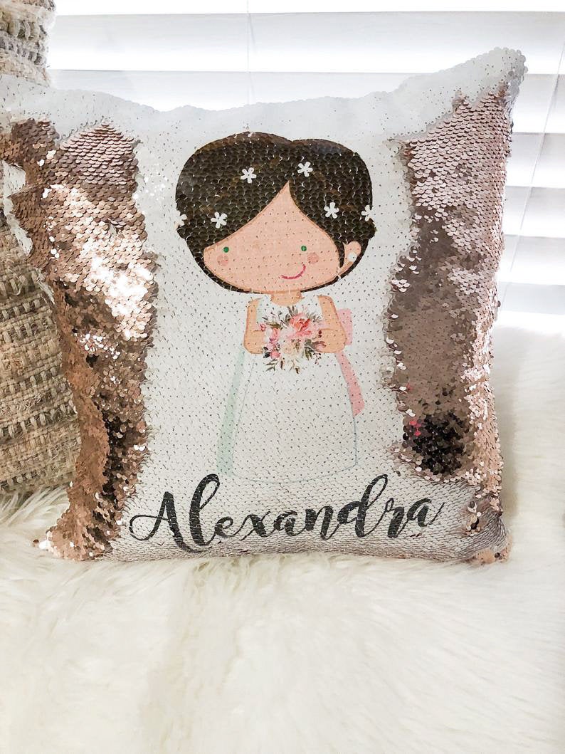 custom flip sequin pillow