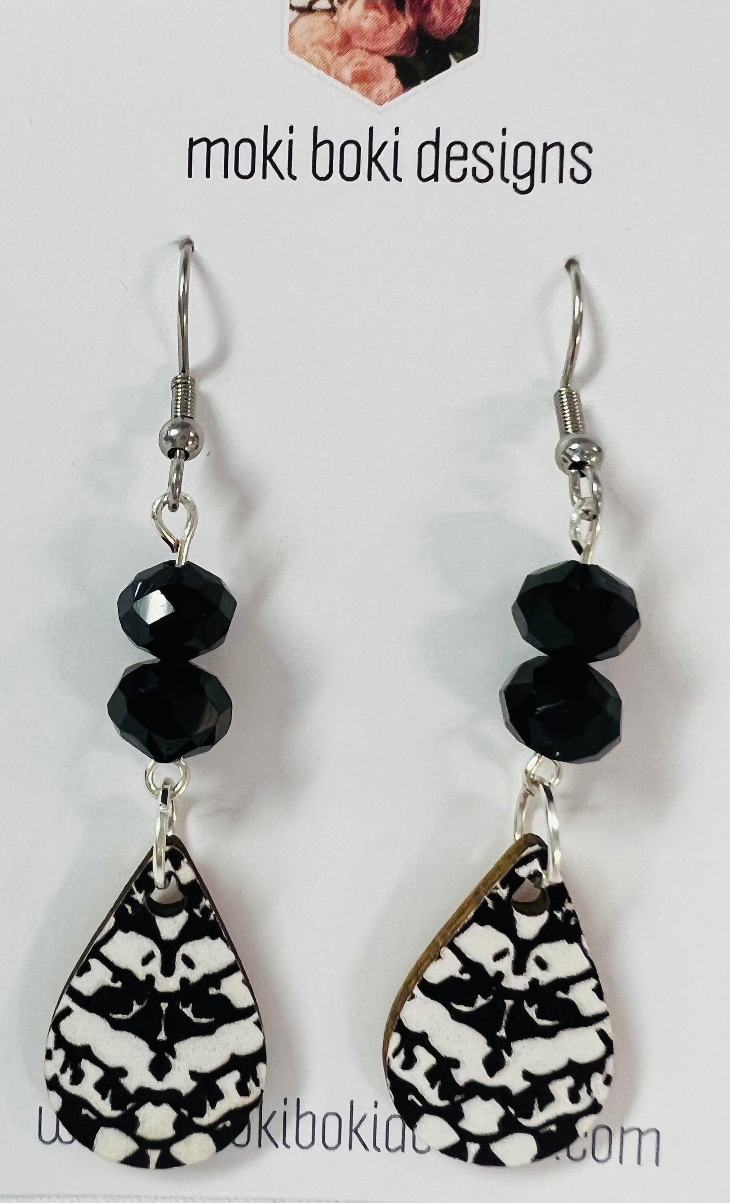 Animal print wooden drops
