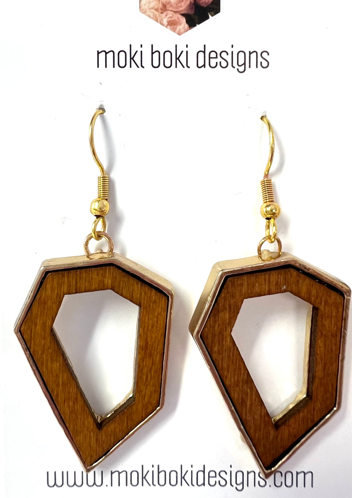 Gold encased wooden drops