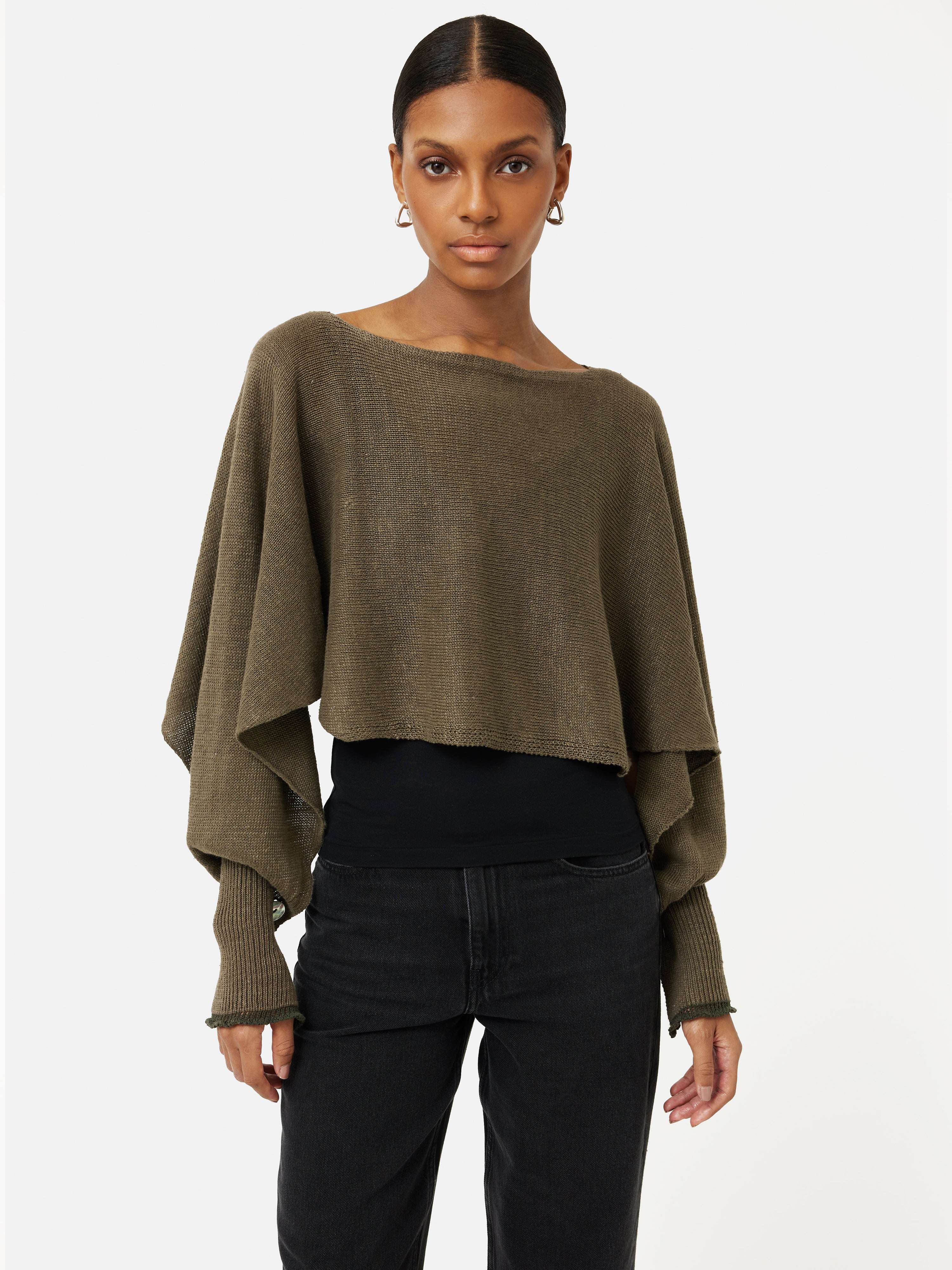 poncho jumper with sleeves