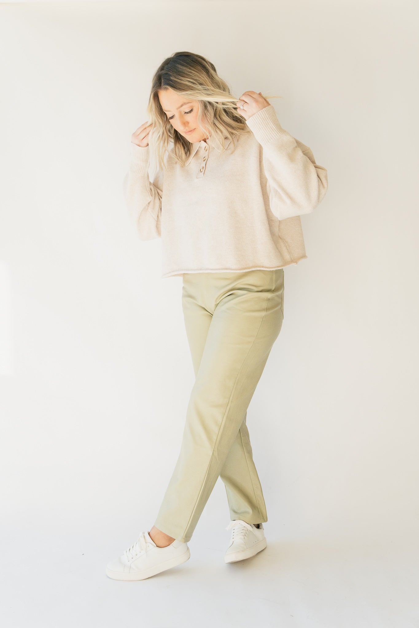 sage leather pants