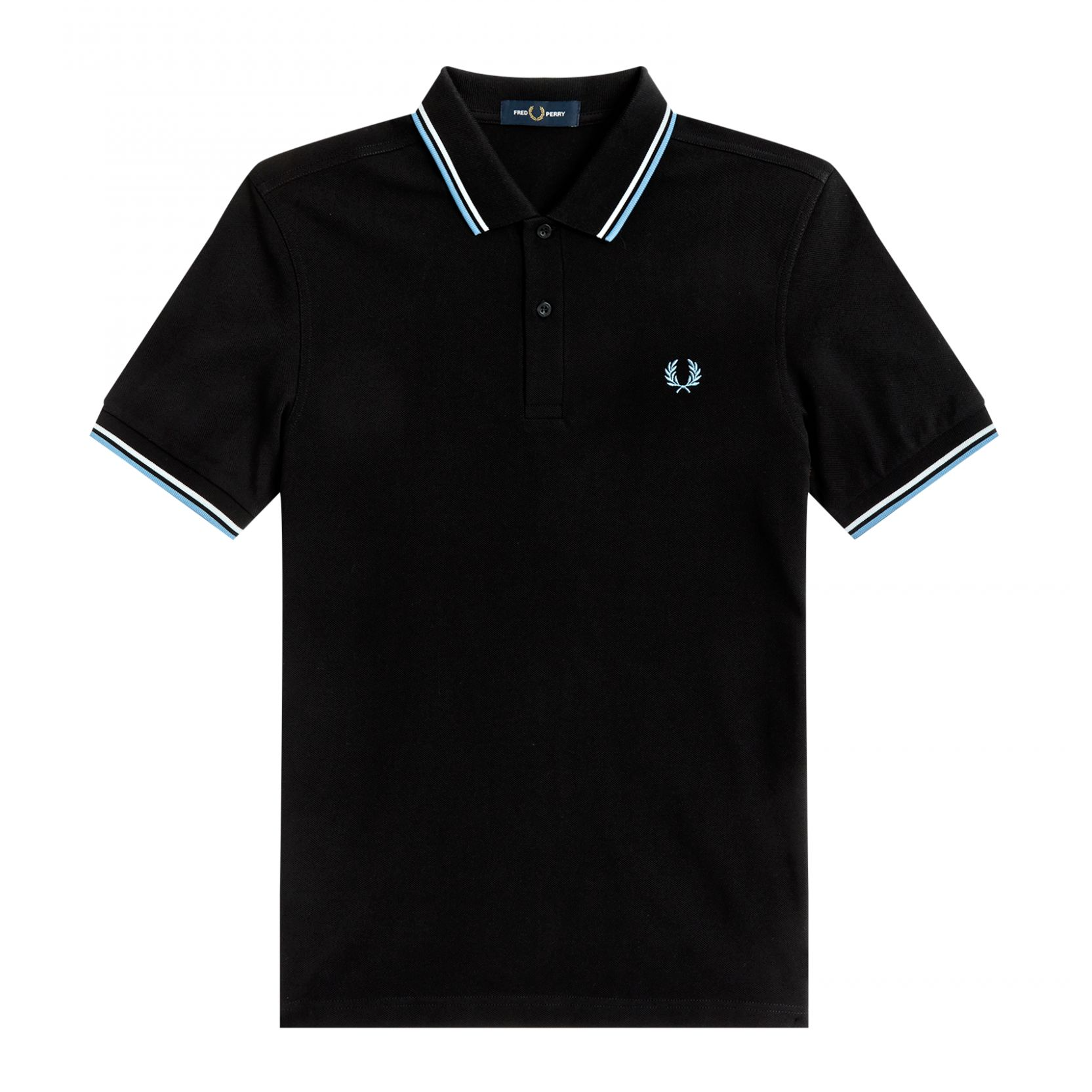 Mentaliteit Vertolking microscoop FRED PERRY TWIN TIPPED POLO SHIRT BLK/WHT/SKY