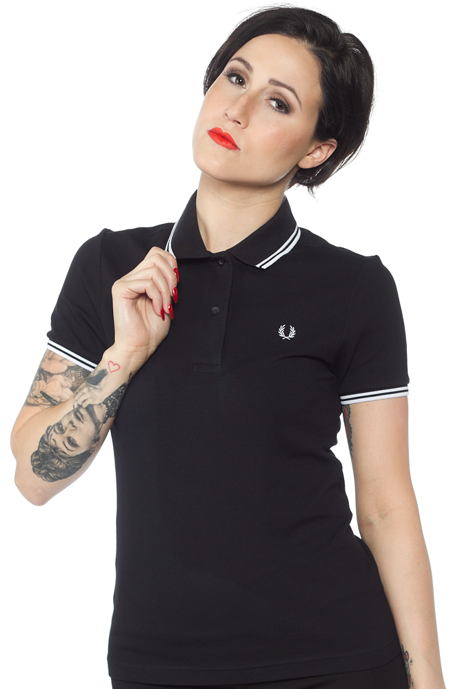 FRED PERRY TIPPED POLO BLK/WHT