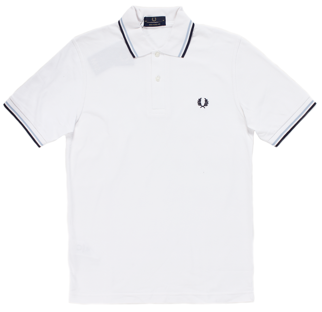 Eerbetoon Torrent Spit FRED PERRY TWIN TIPPED POLO SHIRT WHITE/ICE/NAVY