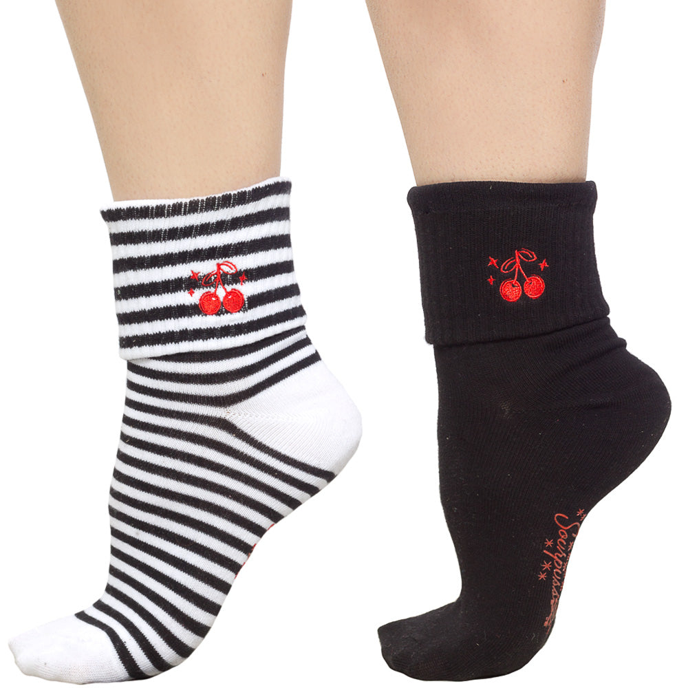 Sourpuss Cherries Socks Set Of 2