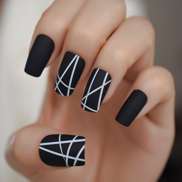 matte black acrylic nails