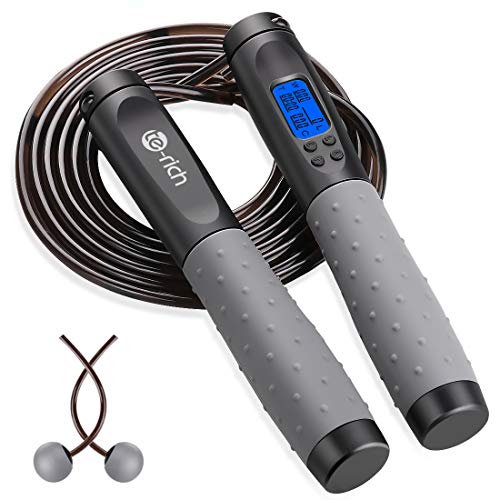 Jump Rope Counter Gym Fitness Exercise Skipping Fits Adults Kids Adjustable US_ 