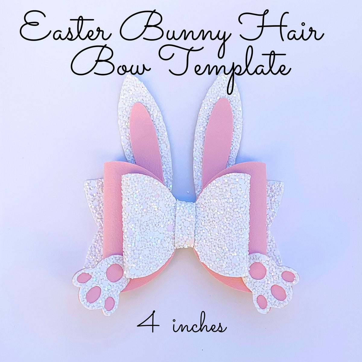 Easter Hair Bow Template SVG - Easter Bunny Hair Bow SVG, PDF - Digita