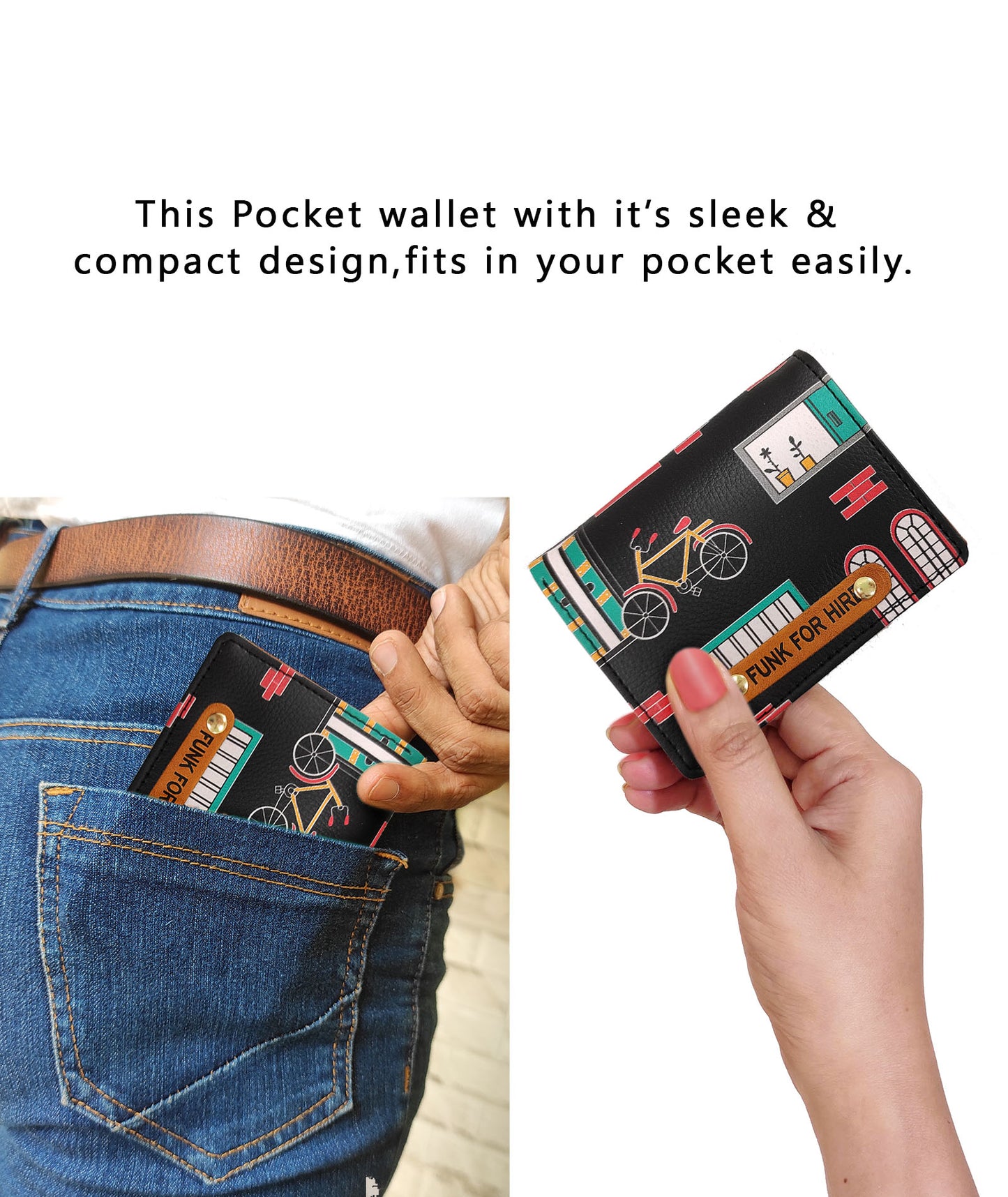 Combo Offers : Scattered Box Drawstring Bag & Wall Pocket Black Wallet