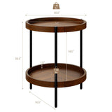 2-Tier Round Side End Table