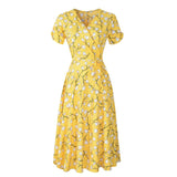 Casual Short Sleeve Chiffon Vintage Dress