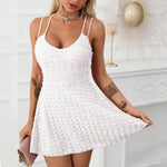 Pink Strappy Dress For Women Party Sleeveless Mini Dress